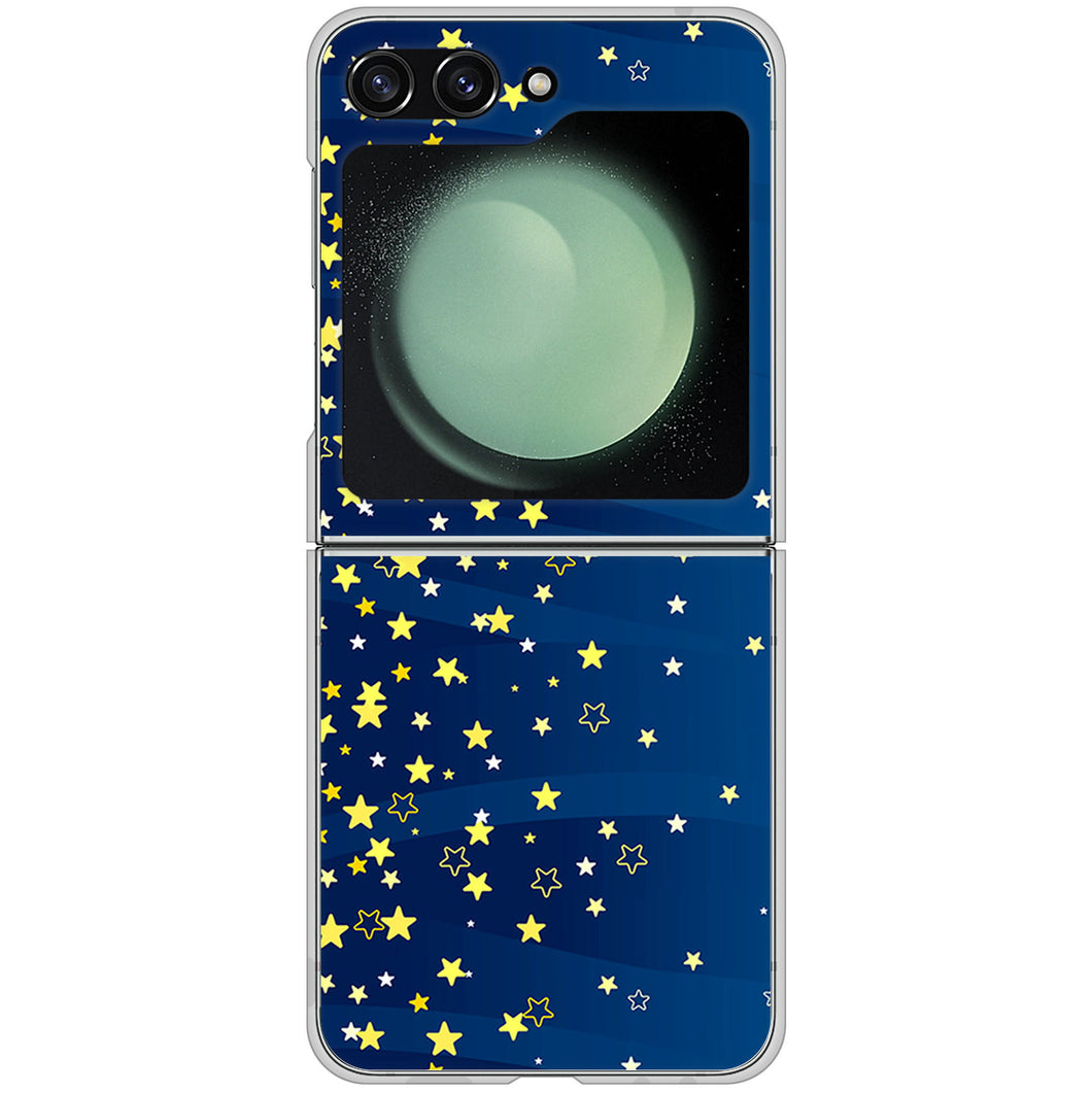 Galaxy Z Flip5 SCG23 au 高画質仕上げ 背面印刷 ハードケース 【VA842 満天の星空】