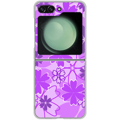 Galaxy Z Flip5 SCG23 au 高画質仕上げ 背面印刷 ハードケース重なり合う花