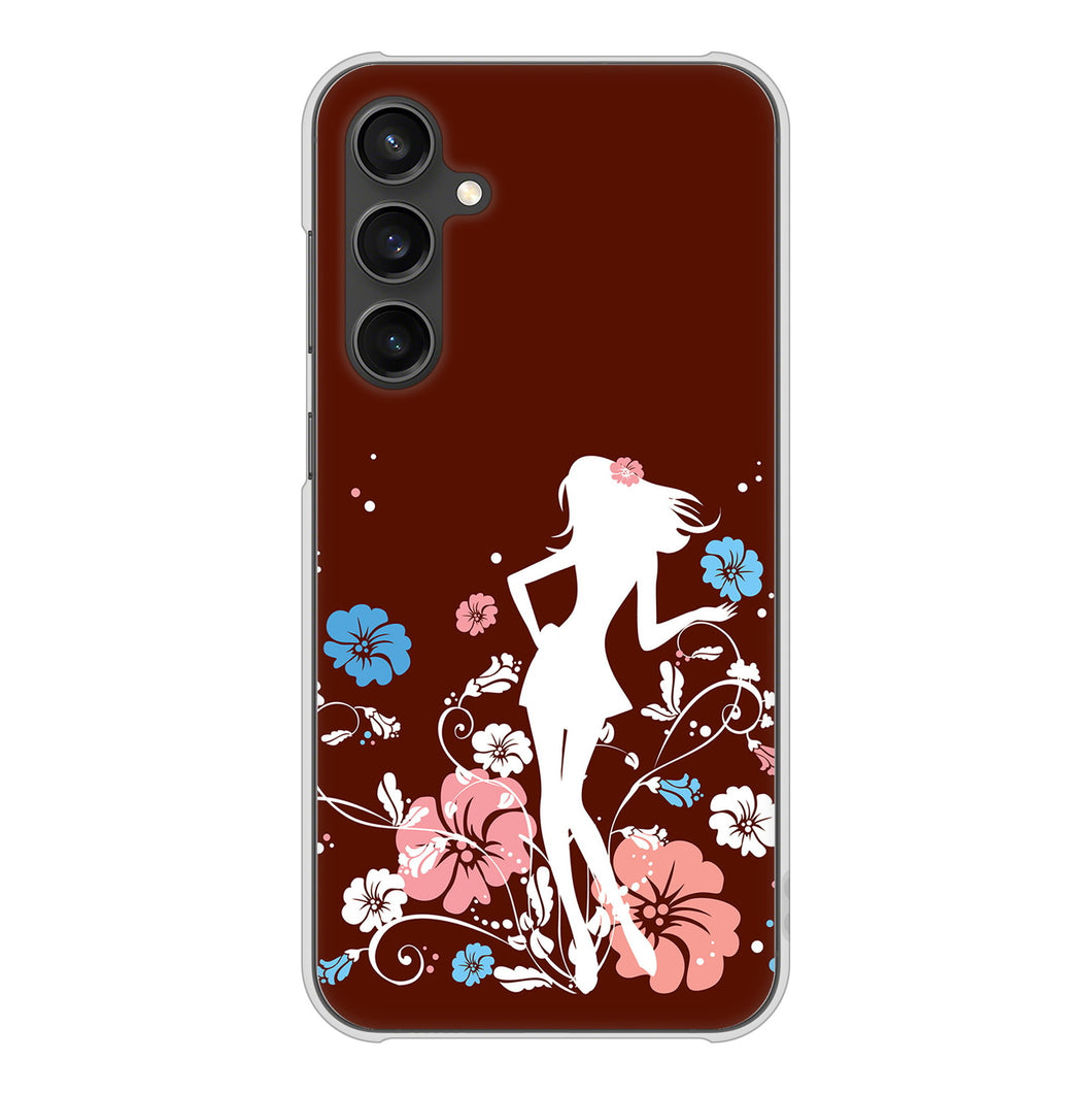 Galaxy S23 FE SCG24 au 高画質仕上げ 背面印刷 ハードケース 【110 ハイビスカスと少女】