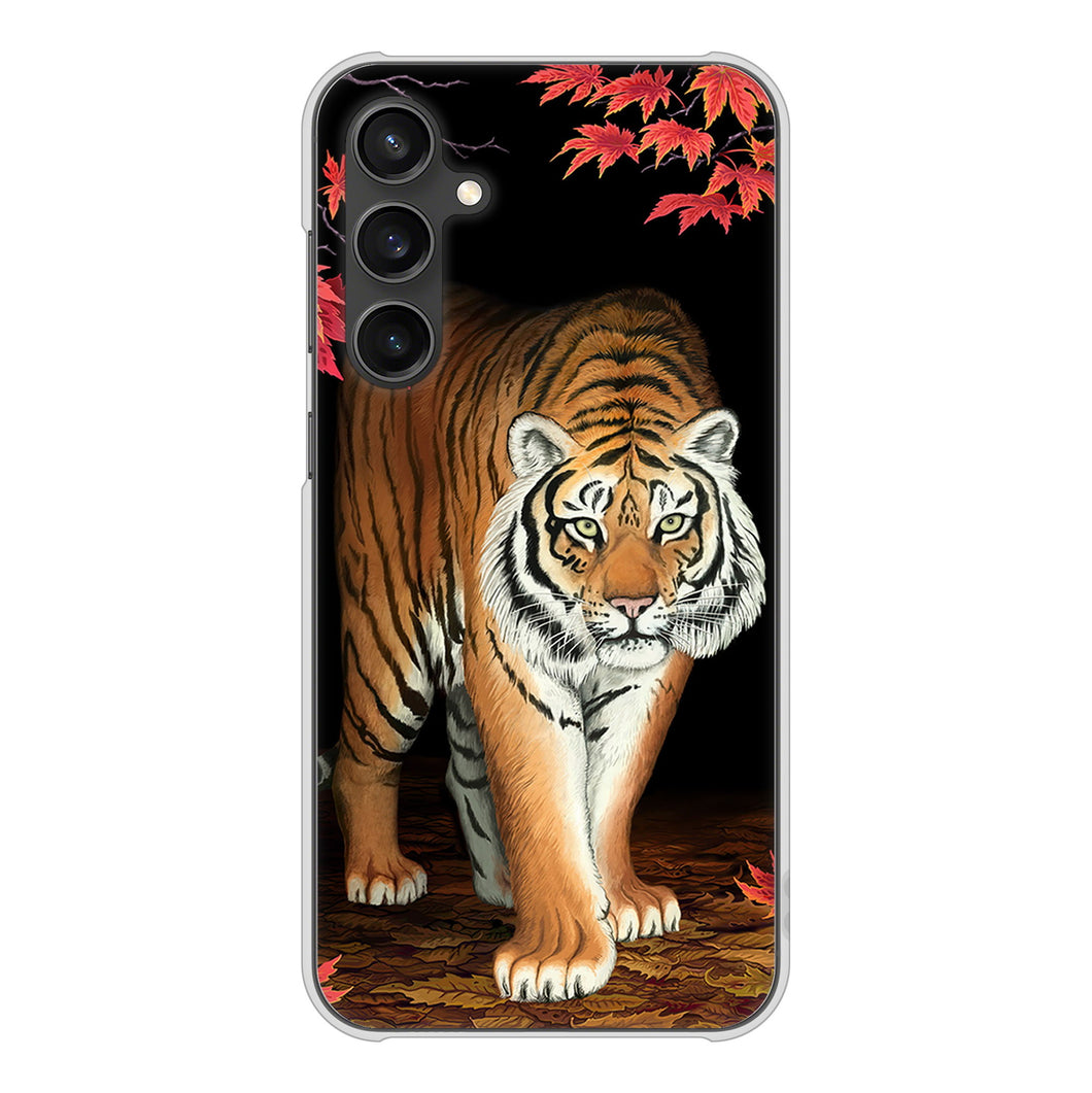 Galaxy S23 FE SCG24 au 高画質仕上げ 背面印刷 ハードケース 【177 もみじと虎】