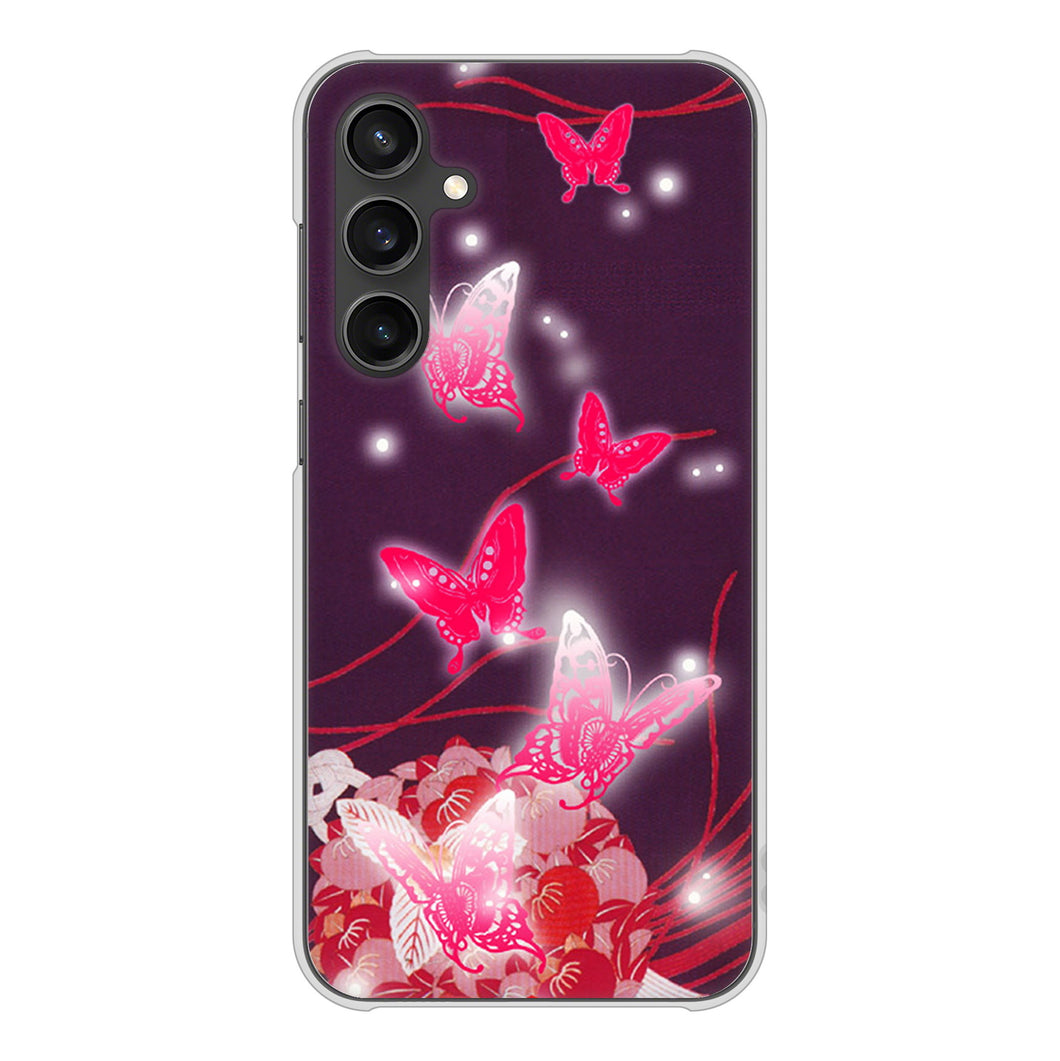 Galaxy S23 FE SCG24 au 高画質仕上げ 背面印刷 ハードケースバタフライ
