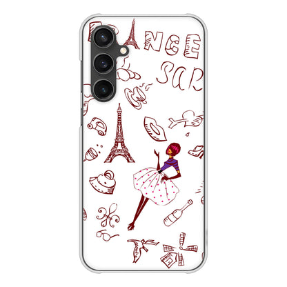 Galaxy S23 FE SCG24 au 高画質仕上げ 背面印刷 ハードケースLOVE フランス