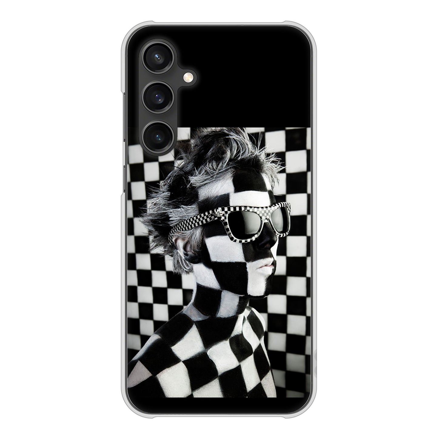 Galaxy S23 FE SCG24 au 高画質仕上げ 背面印刷 ハードケース 【357 bk&wh】