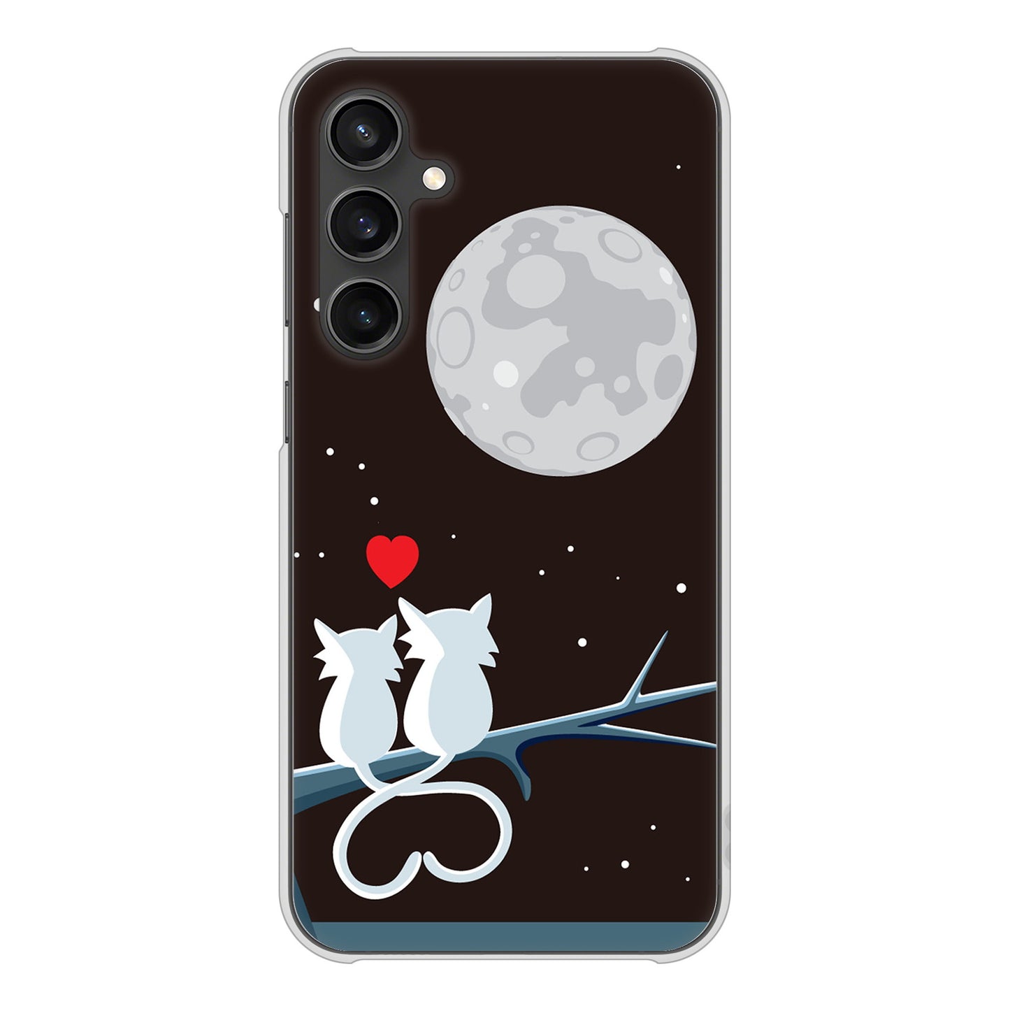 Galaxy S23 FE SCG24 au 高画質仕上げ 背面印刷 ハードケース夜とネコ