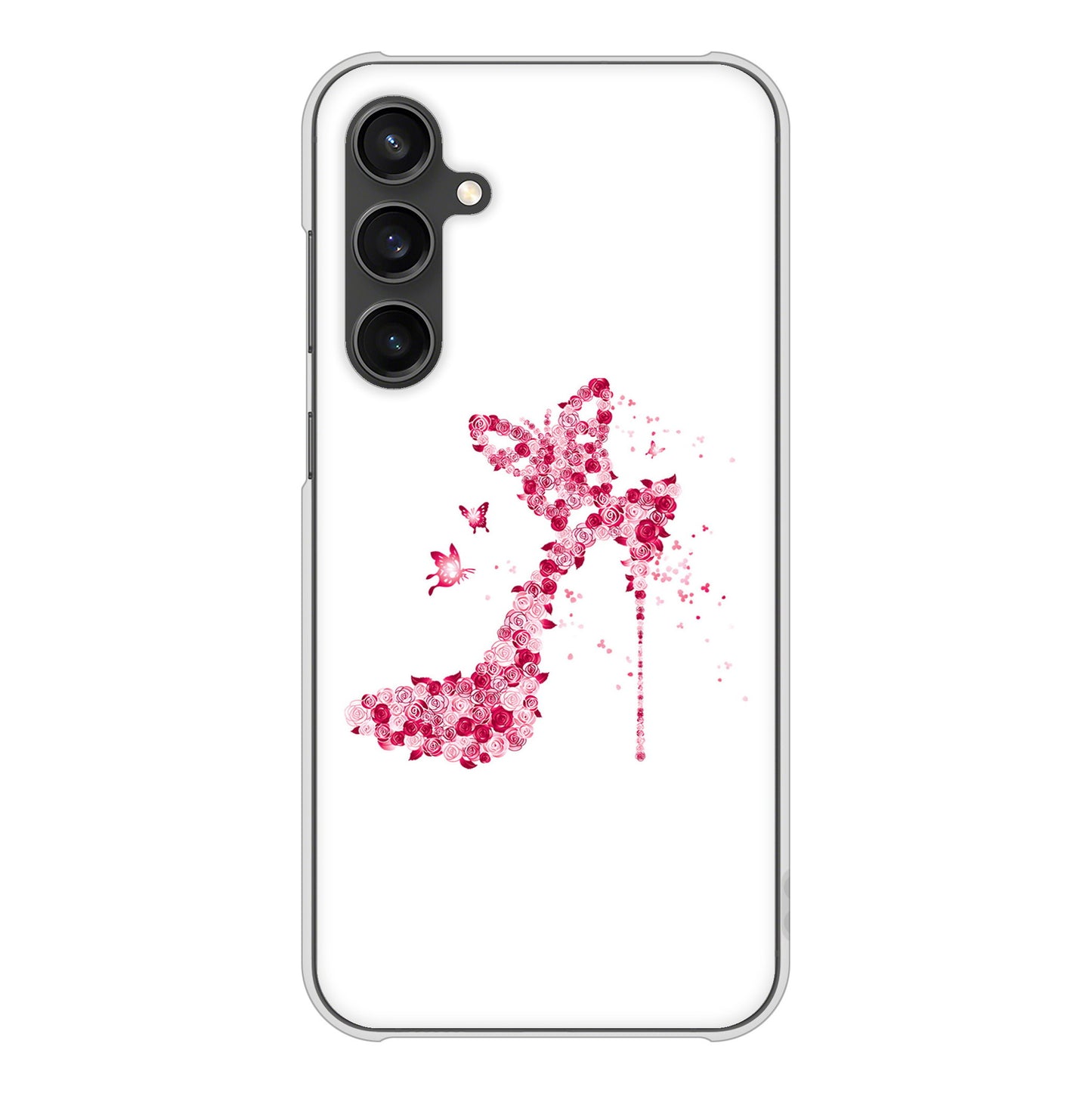 Galaxy S23 FE SCG24 au 高画質仕上げ 背面印刷 ハードケース 【387 薔薇のハイヒール】
