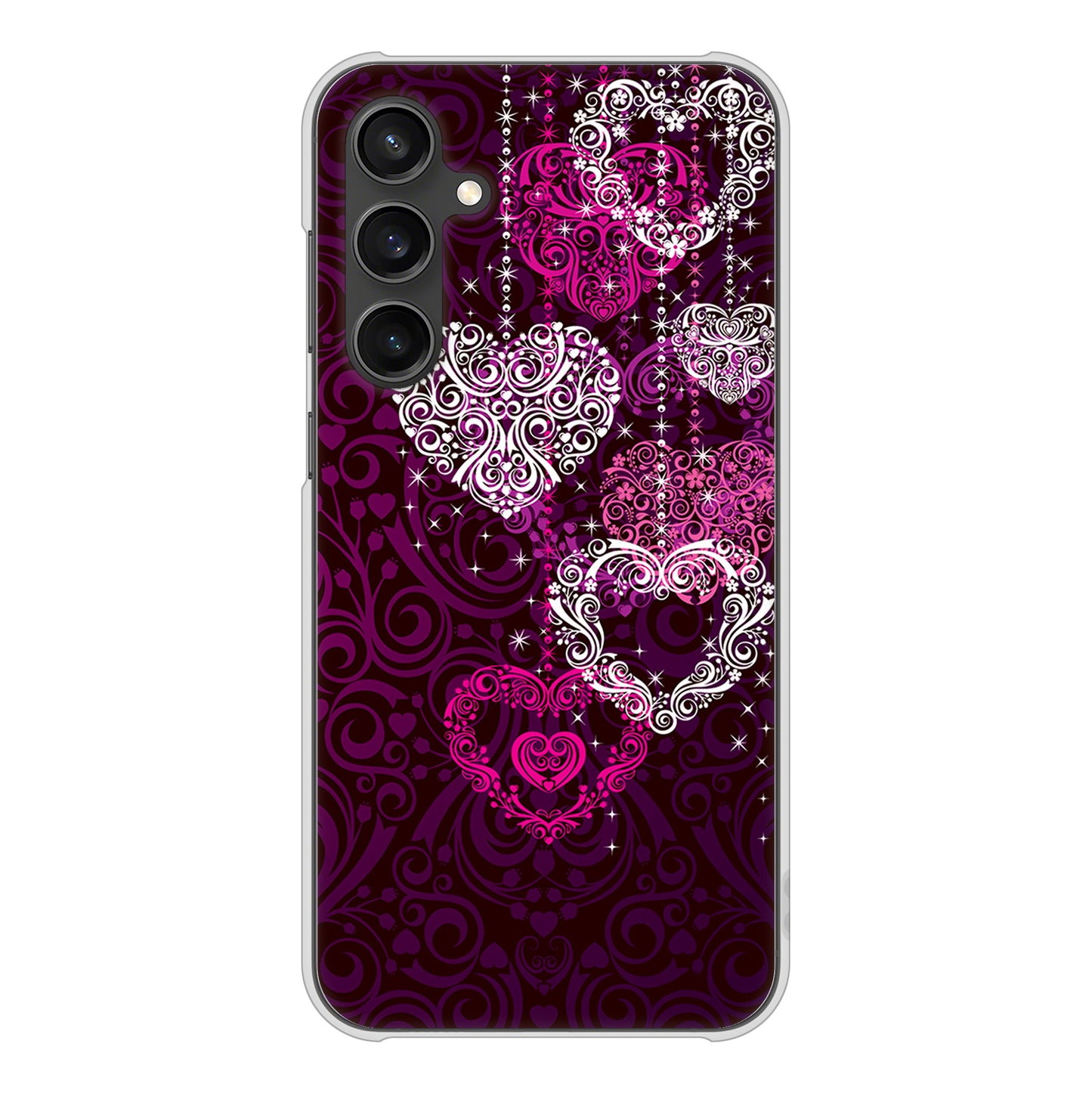 Galaxy S23 FE SCG24 au 高画質仕上げ 背面印刷 ハードケースきらめきハート