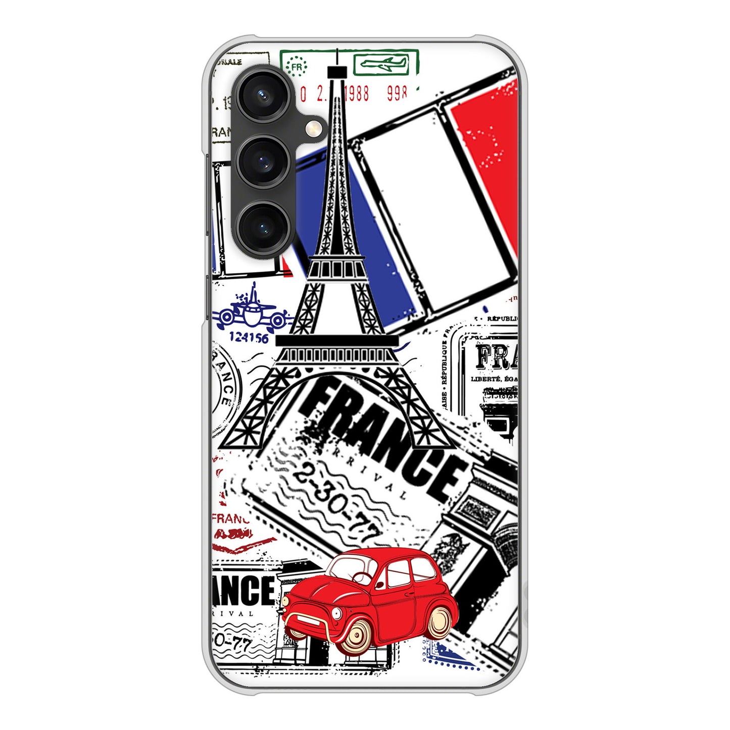 Galaxy S23 FE SCG24 au 高画質仕上げ 背面印刷 ハードケースLOVE フランス