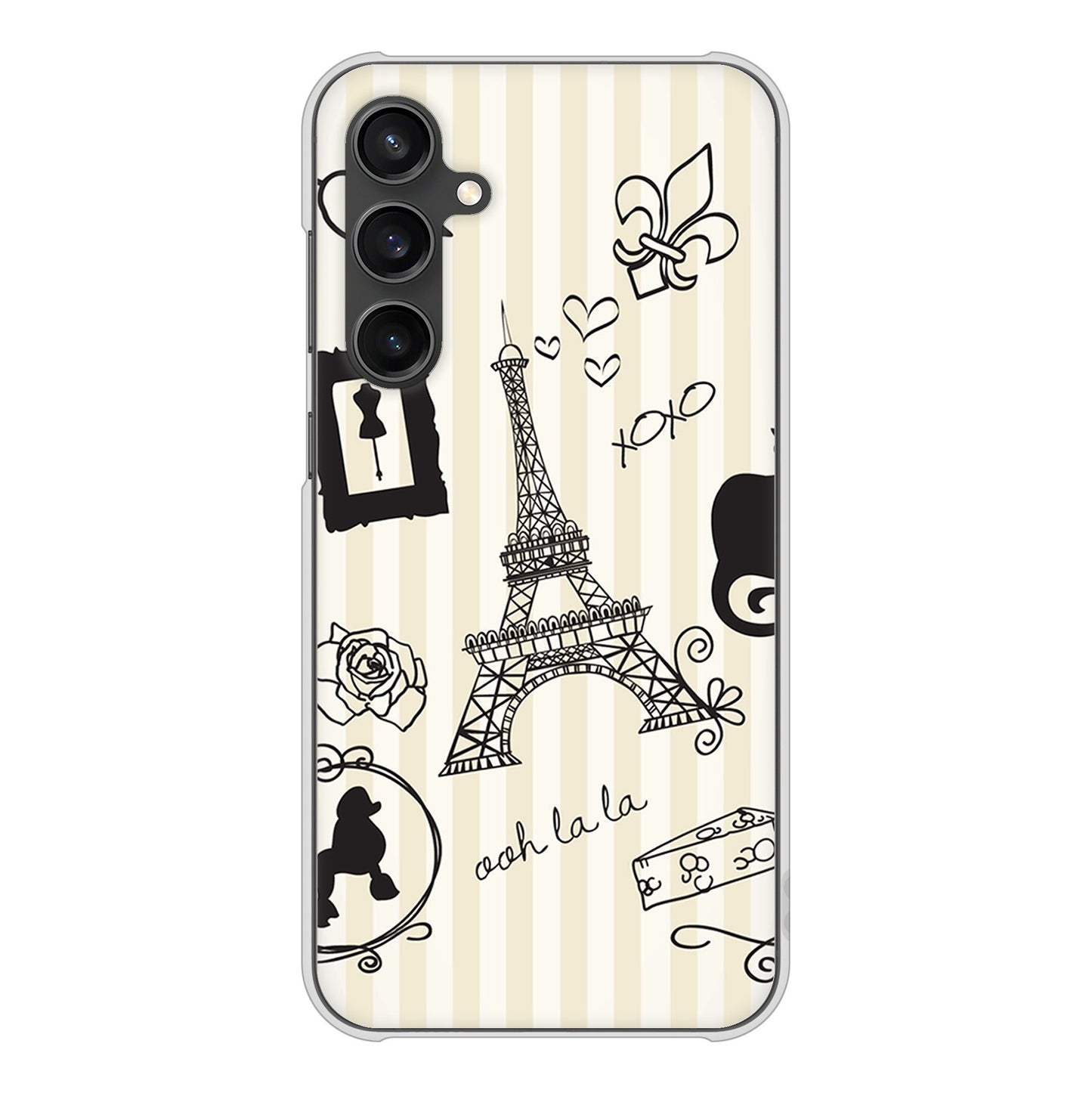 Galaxy S23 FE SCG24 au 高画質仕上げ 背面印刷 ハードケースLOVE フランス