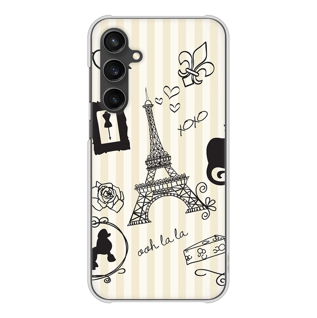 Galaxy S23 FE SCG24 au 高画質仕上げ 背面印刷 ハードケースLOVE フランス