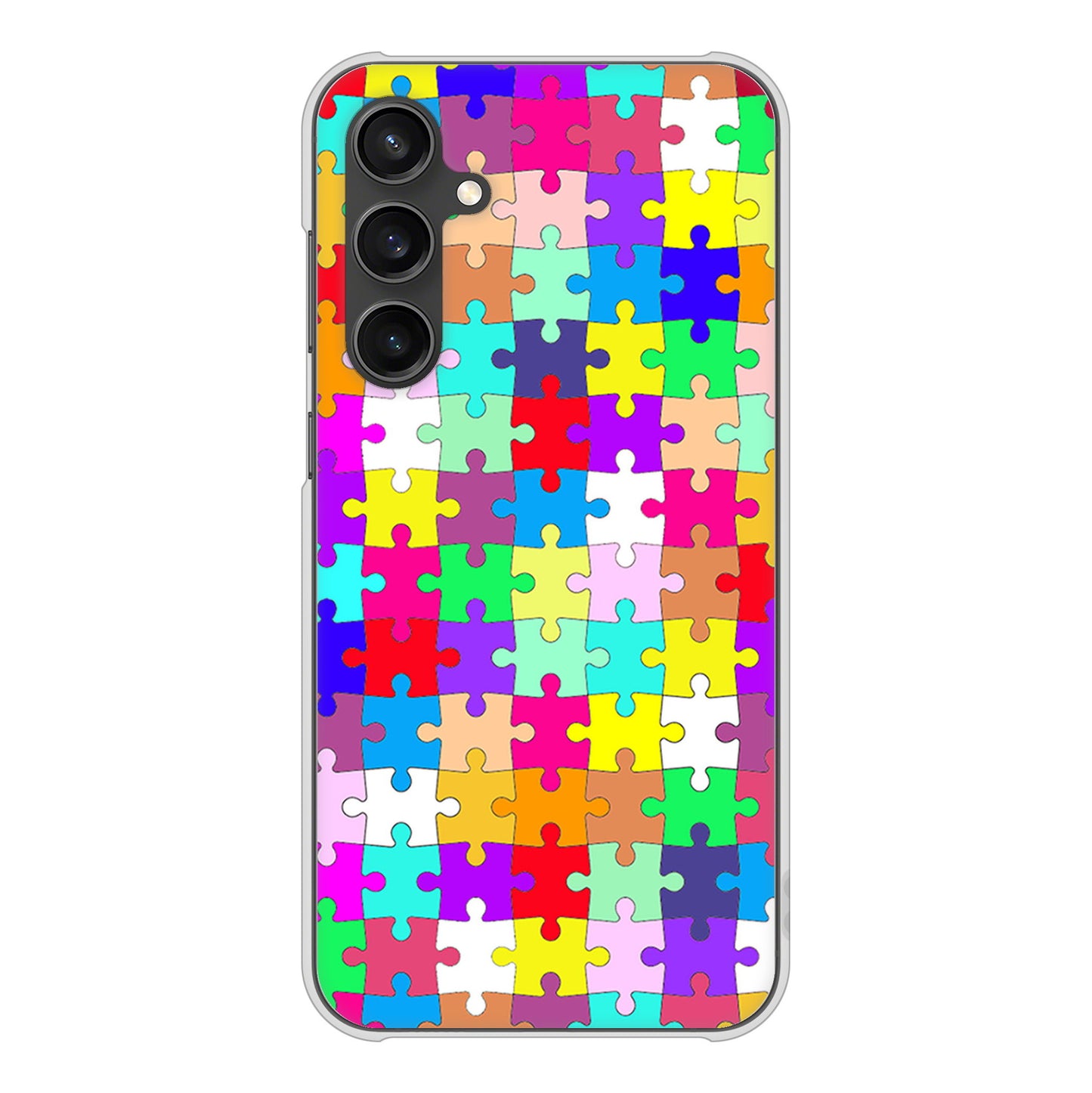 Galaxy S23 FE SCG24 au 高画質仕上げ 背面印刷 ハードケース 【727 カラフルパズル】