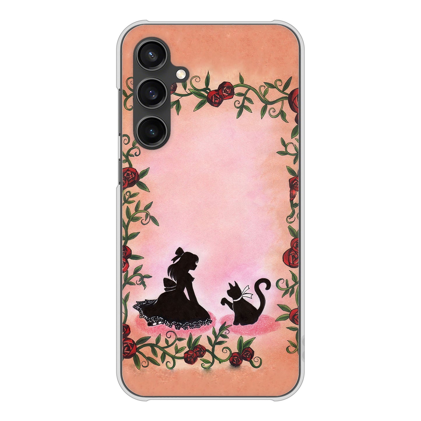 Galaxy S23 FE SCG24 au 高画質仕上げ 背面印刷 ハードケースお姫様とネコ