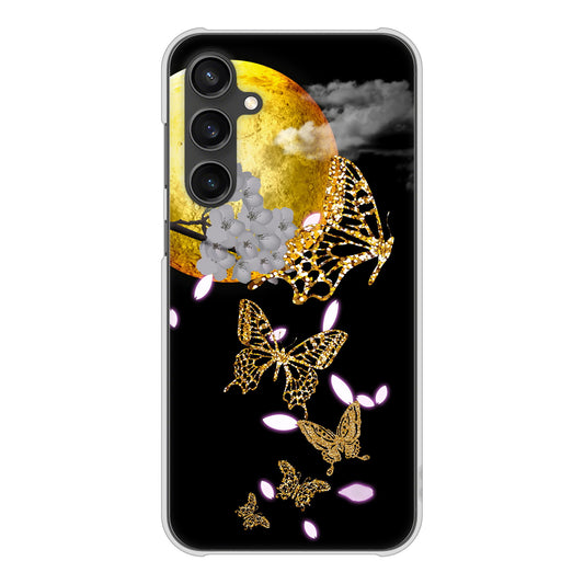 Galaxy S23 FE SCG24 au 高画質仕上げ 背面印刷 ハードケース 【1150 月に昇る蝶】