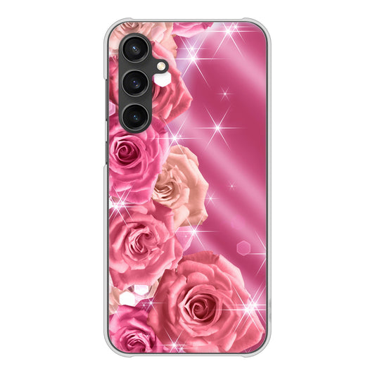 Galaxy S23 FE SCG24 au 高画質仕上げ 背面印刷 ハードケース 【1182 ピンクの薔薇に誘われて】
