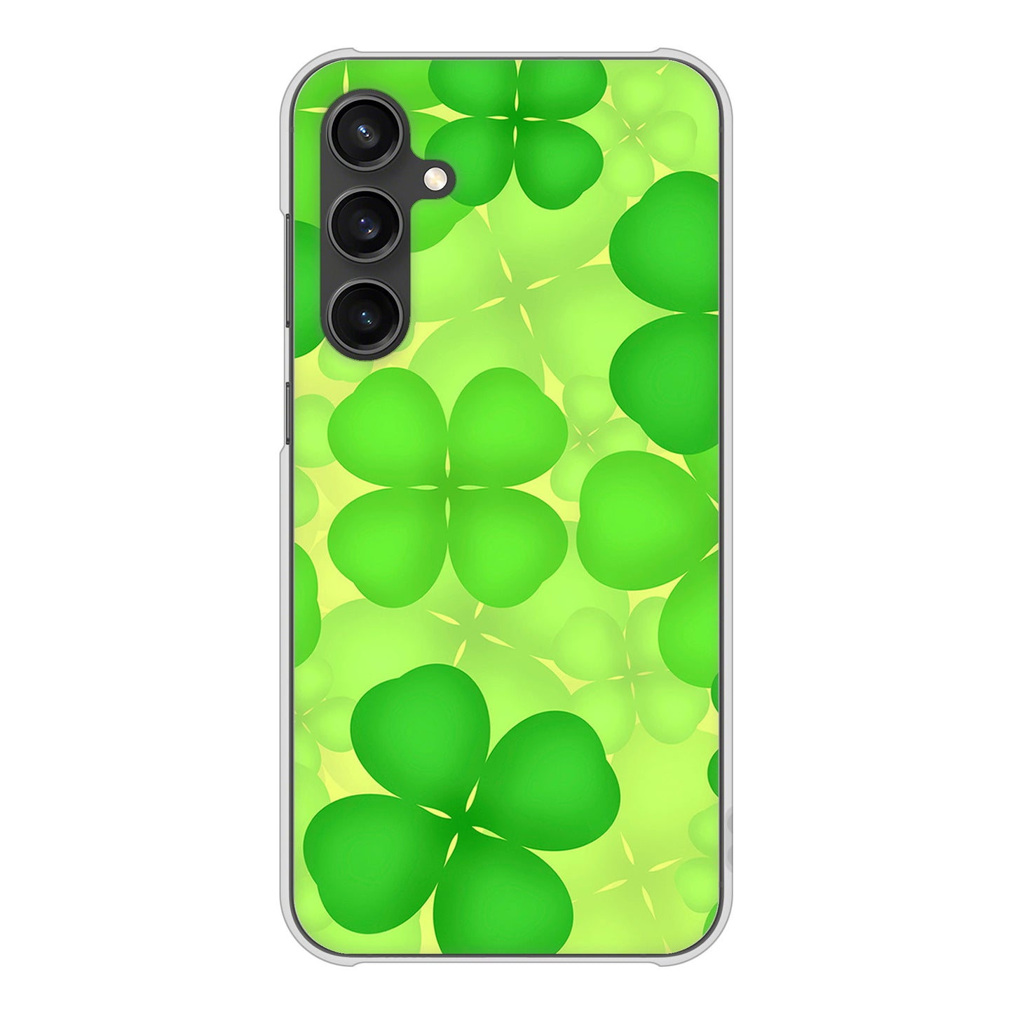Galaxy S23 FE SCG24 au 高画質仕上げ 背面印刷 ハードケース 【1297 四つ葉のクローバー】