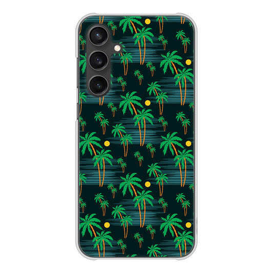 Galaxy S23 FE SCG24 au 高画質仕上げ 背面印刷 ハードケース 【1315 月夜とヤシ】