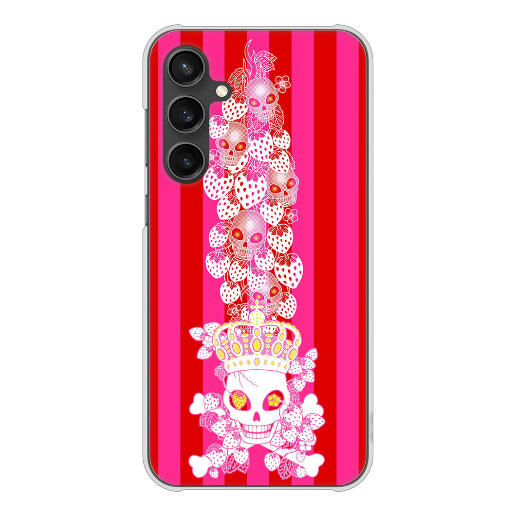 Galaxy S23 FE SCG24 au 高画質仕上げ 背面印刷 ハードケースむかいあぐる 苺骸骨王冠蔦