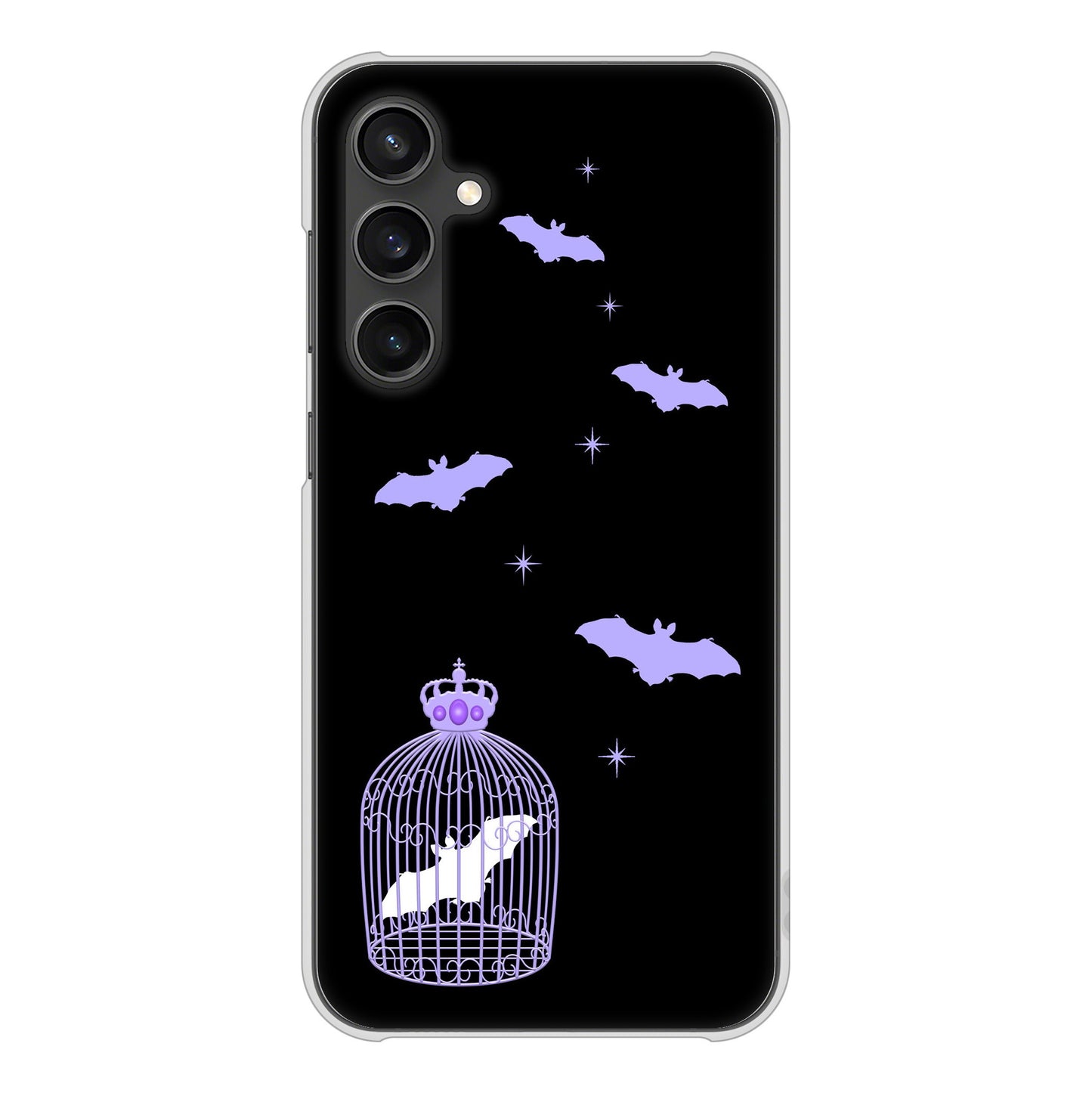 Galaxy S23 FE SCG24 au 高画質仕上げ 背面印刷 ハードケースむかいあぐる こうもりの王冠鳥かご