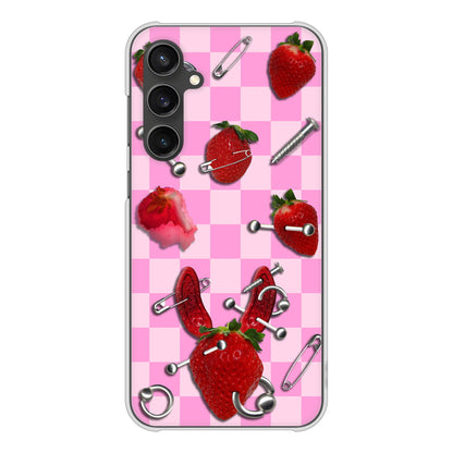 Galaxy S23 FE SCG24 au 高画質仕上げ 背面印刷 ハードケースむかいあぐる 苺パンク