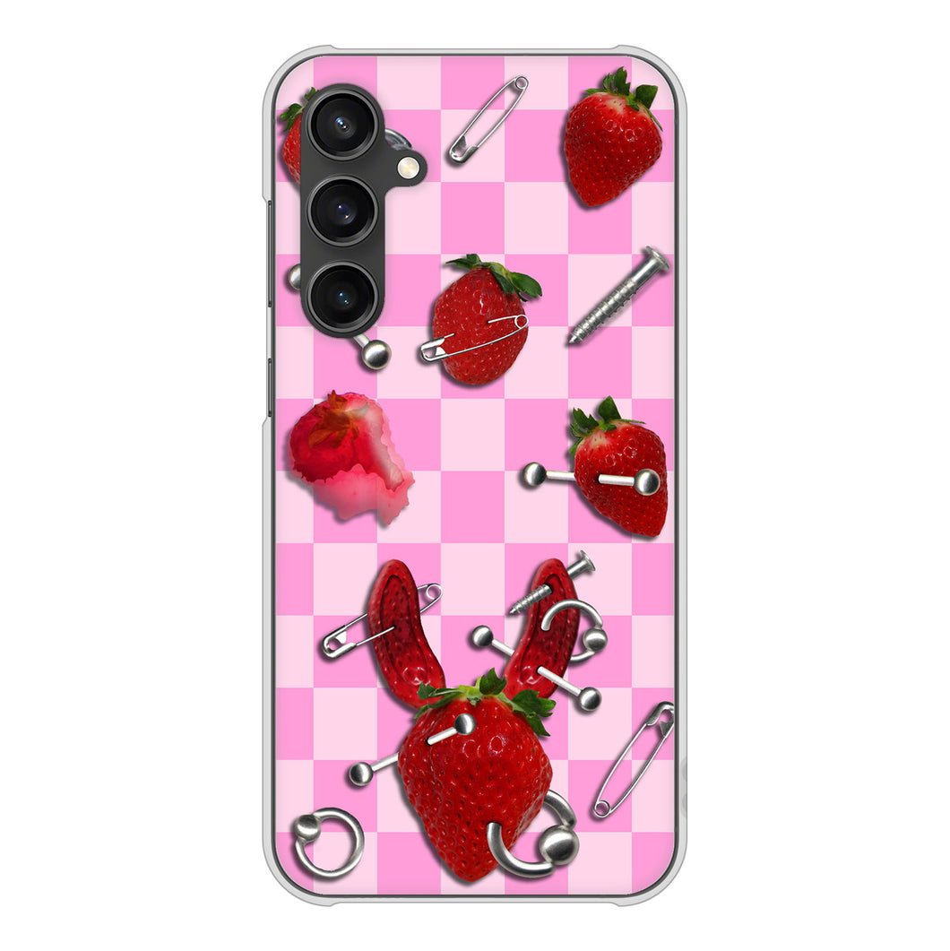 Galaxy S23 FE SCG24 au 高画質仕上げ 背面印刷 ハードケースむかいあぐる 苺パンク