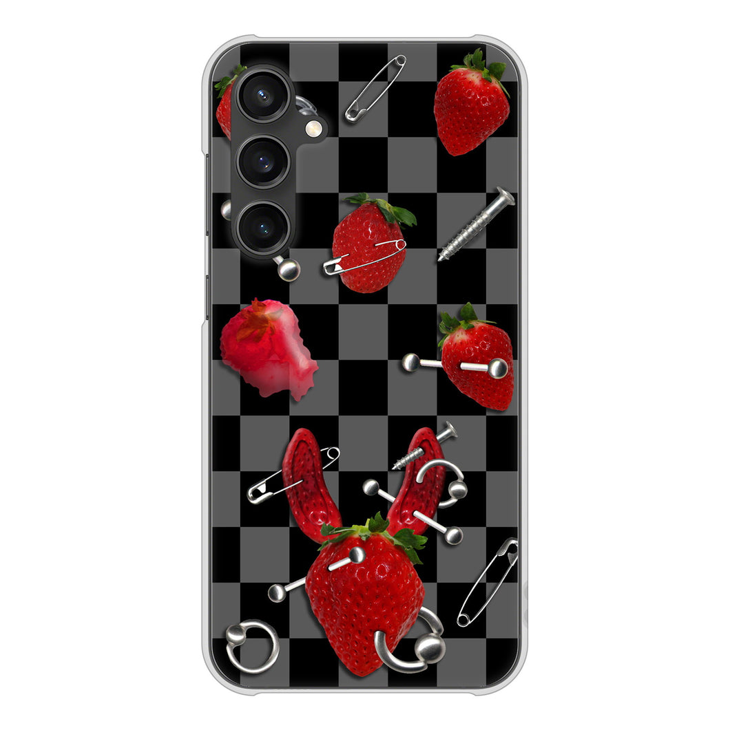 Galaxy S23 FE SCG24 au 高画質仕上げ 背面印刷 ハードケースむかいあぐる 苺パンク