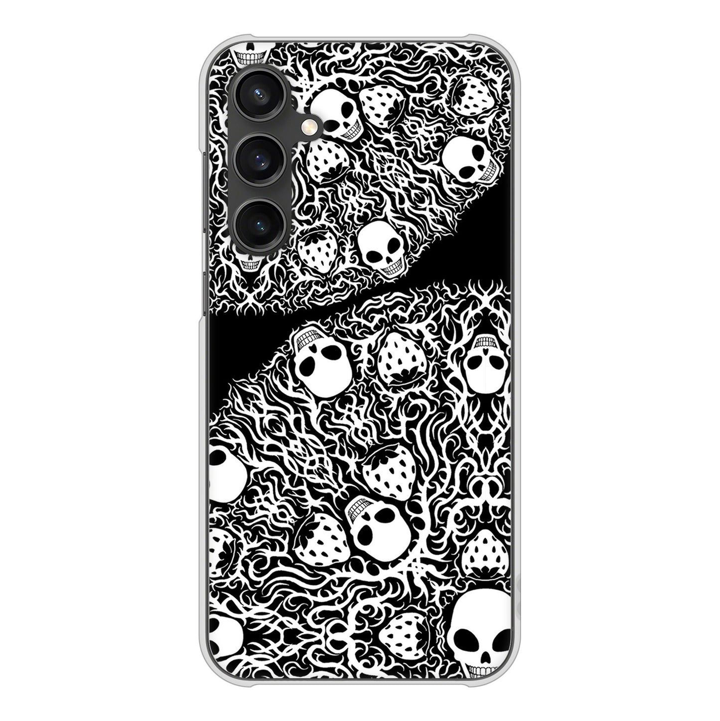 Galaxy S23 FE SCG24 au 高画質仕上げ 背面印刷 ハードケースむかいあぐる 苺骸骨曼荼羅