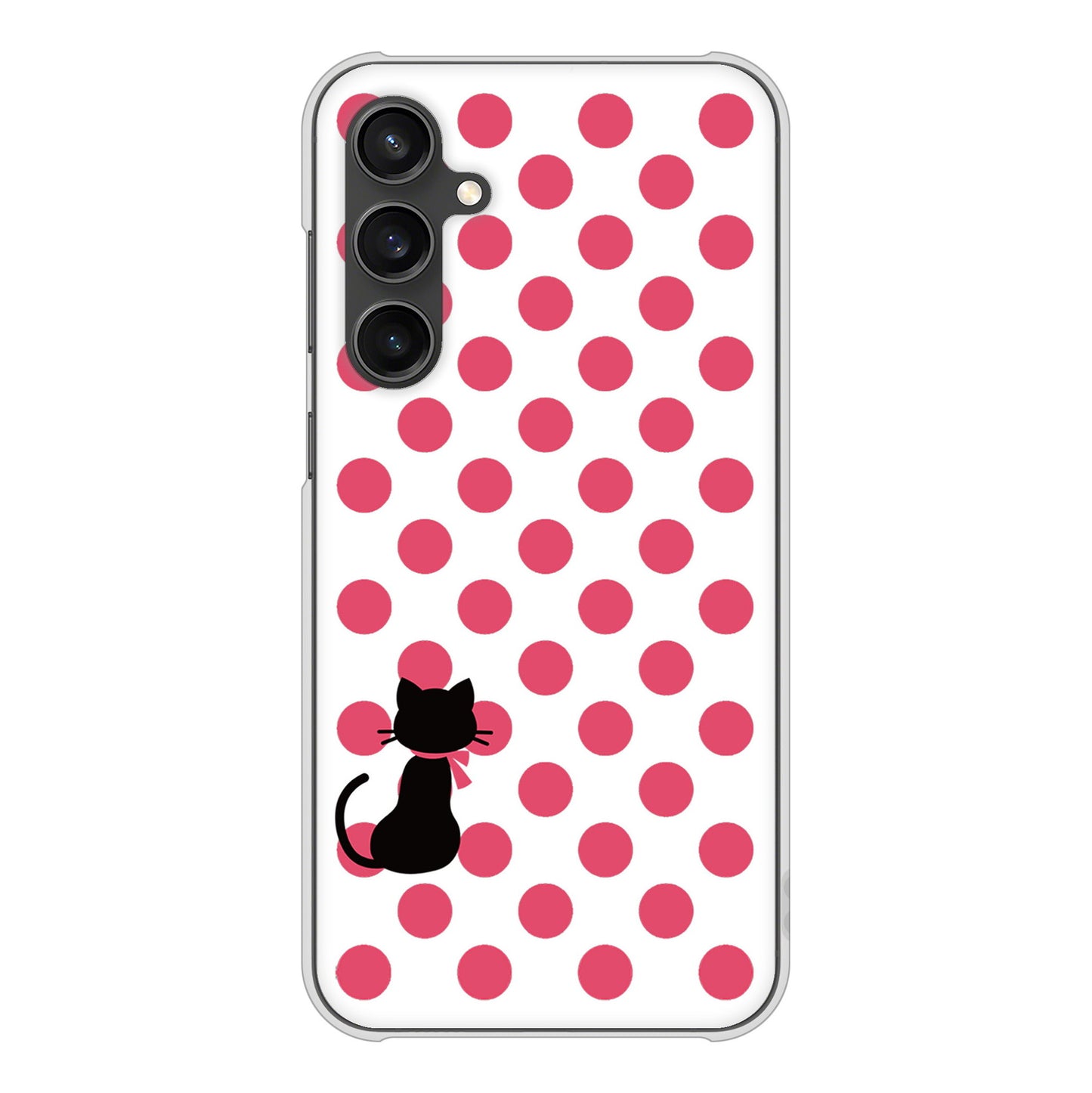 Galaxy S23 FE SCG24 au 高画質仕上げ 背面印刷 ハードケースネコとシンプルミルキー