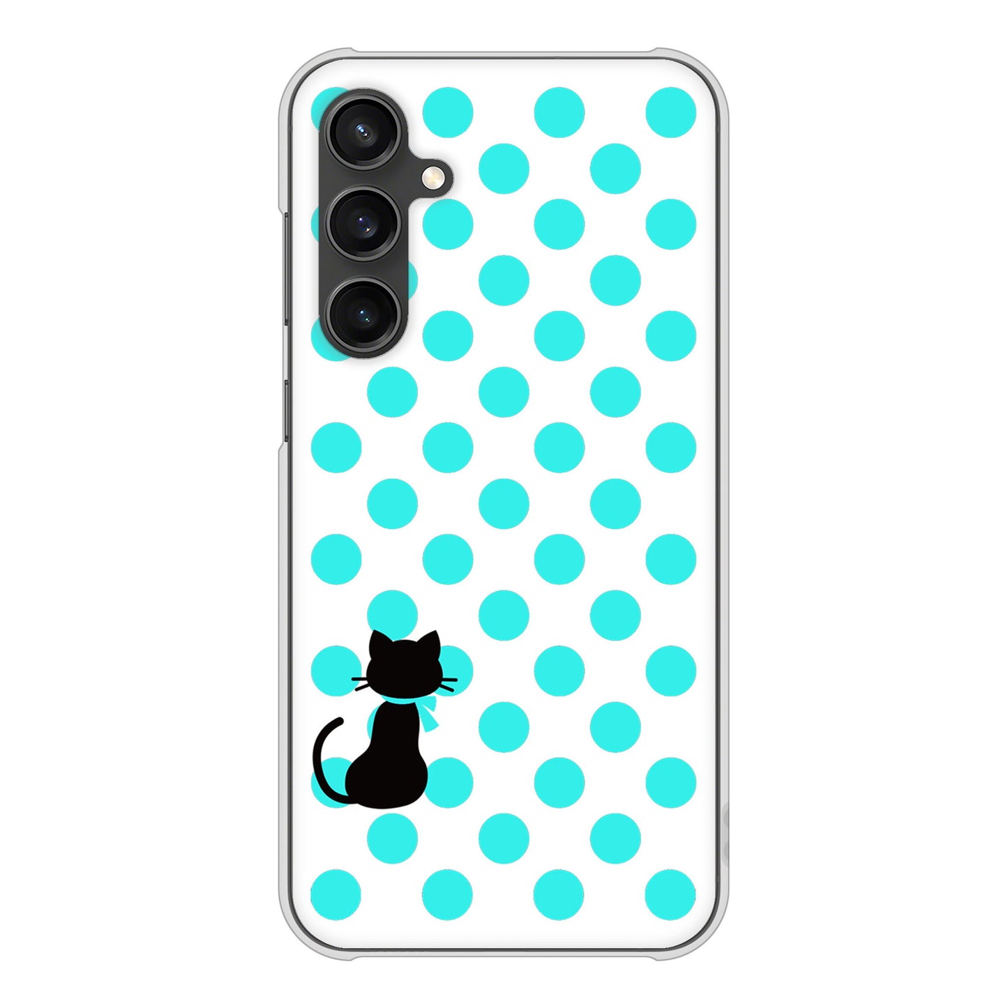 Galaxy S23 FE SCG24 au 高画質仕上げ 背面印刷 ハードケースネコとシンプルミルキー