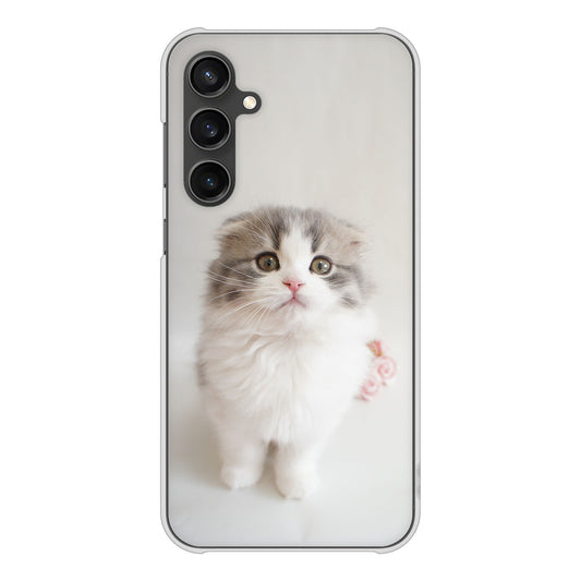 Galaxy S23 FE SCG24 au 高画質仕上げ 背面印刷 ハードケース 【VA803 まっていますネコ】