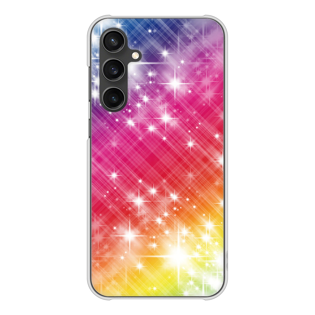 Galaxy S23 FE SCG24 au 高画質仕上げ 背面印刷 ハードケース 【VA872 レインボーフレーム】