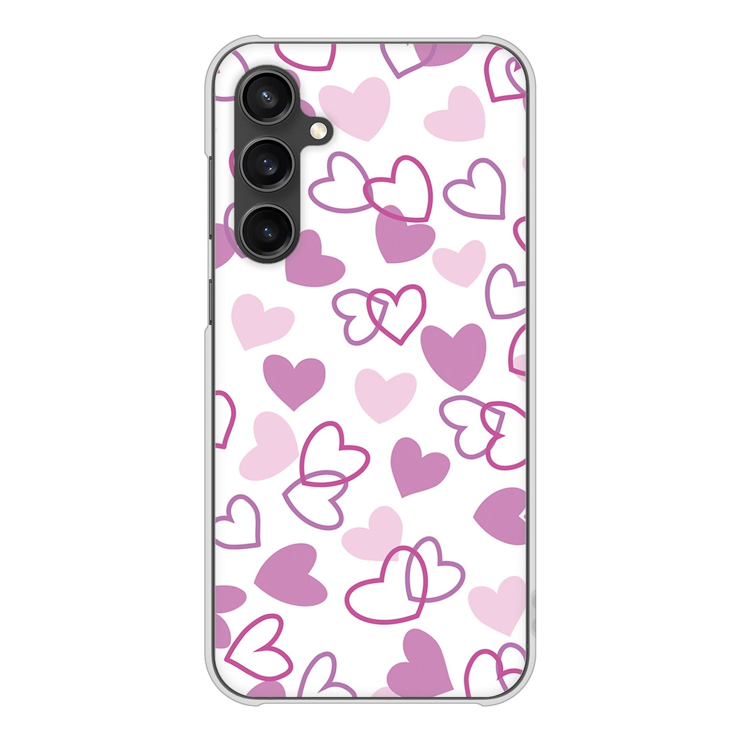 Galaxy S23 FE SCG24 au 高画質仕上げ 背面印刷 ハードケースハートがいっぱい