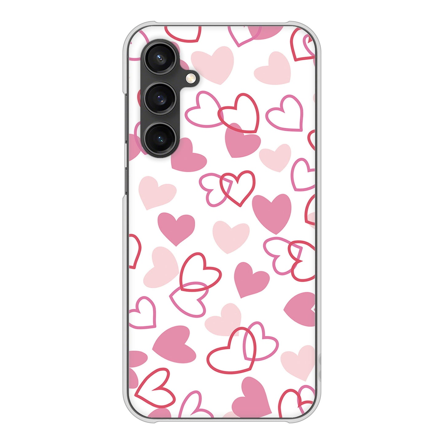 Galaxy S23 FE SCG24 au 高画質仕上げ 背面印刷 ハードケースハートがいっぱい