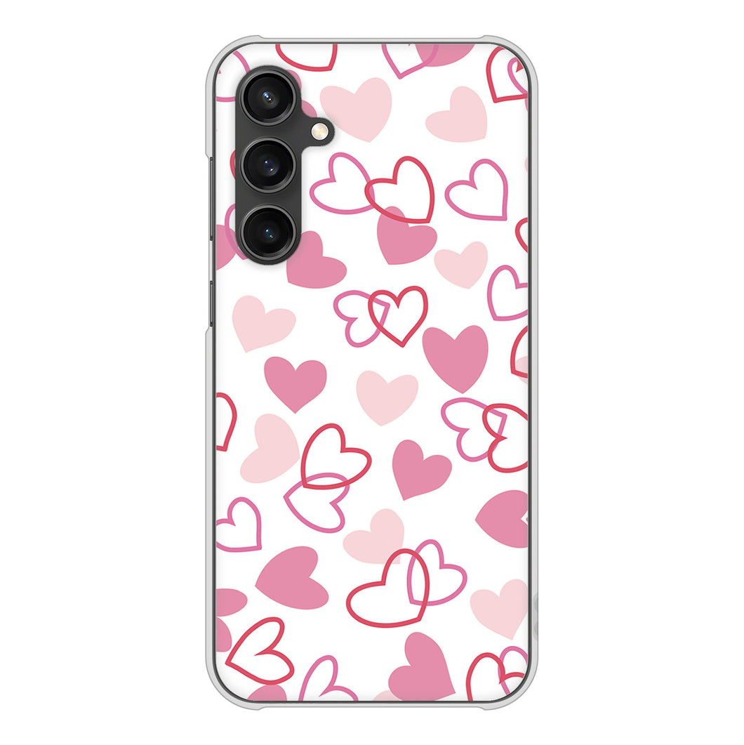 Galaxy S23 FE SCG24 au 高画質仕上げ 背面印刷 ハードケースハートがいっぱい