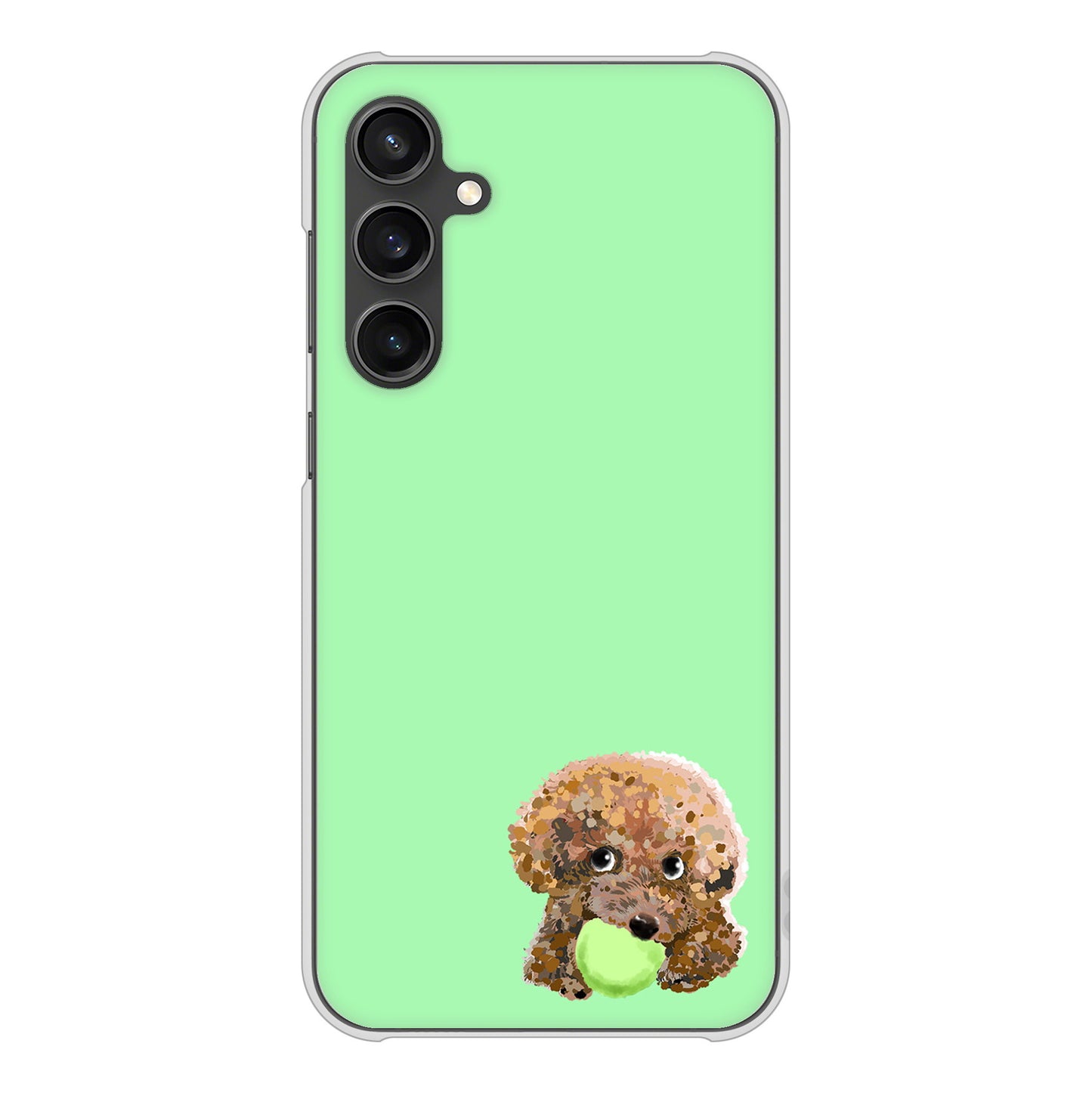 Galaxy S23 FE SCG24 au 高画質仕上げ 背面印刷 ハードケーストイプードル＆ボール