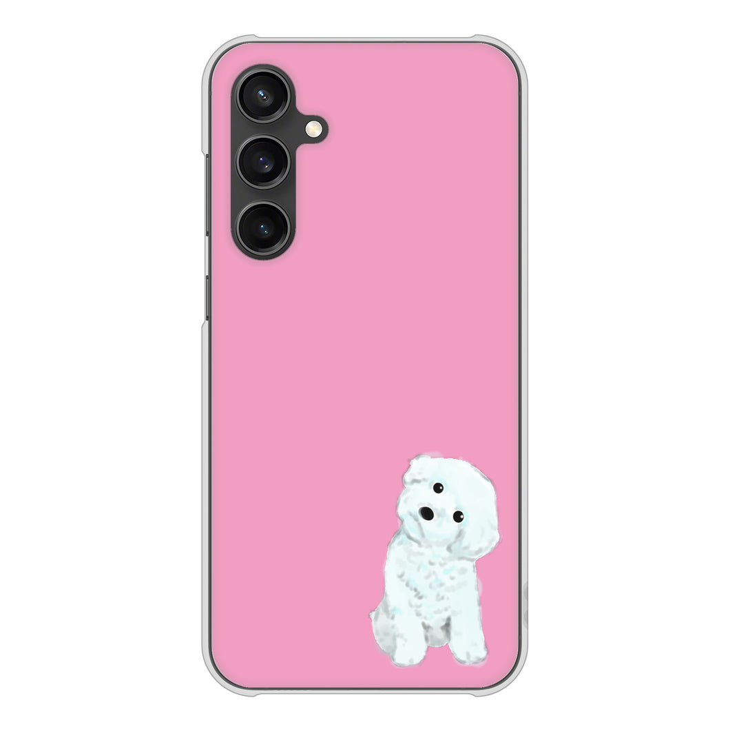 Galaxy S23 FE SCG24 au 高画質仕上げ 背面印刷 ハードケーストイプードルホワイト