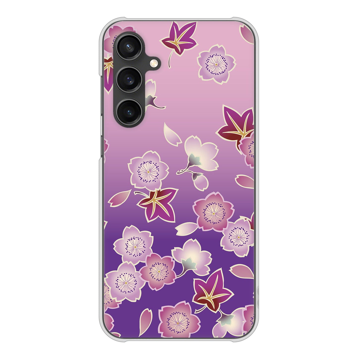 Galaxy S23 FE SCG24 au 高画質仕上げ 背面印刷 ハードケース和花柄