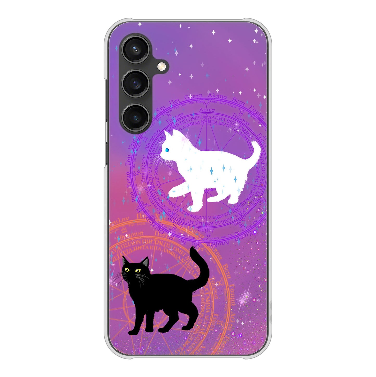 Galaxy S23 FE SCG24 au 高画質仕上げ 背面印刷 ハードケース魔法陣猫