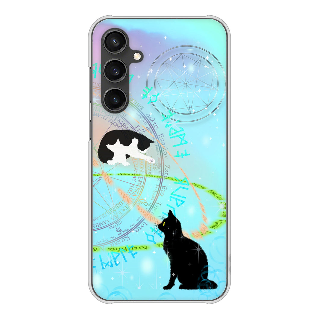 Galaxy S23 FE SCG24 au 高画質仕上げ 背面印刷 ハードケース魔法陣猫