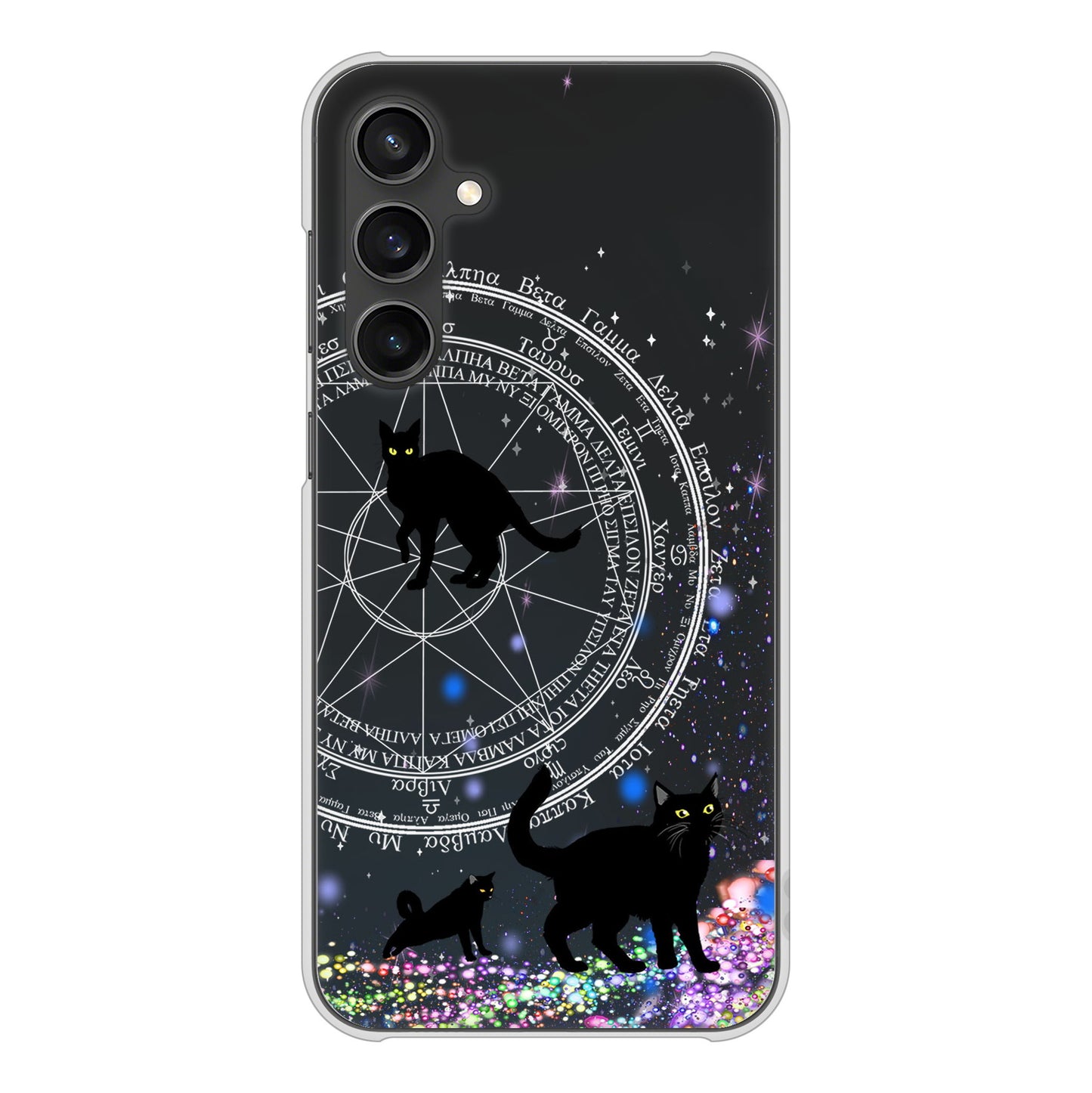 Galaxy S23 FE SCG24 au 高画質仕上げ 背面印刷 ハードケース魔法陣猫