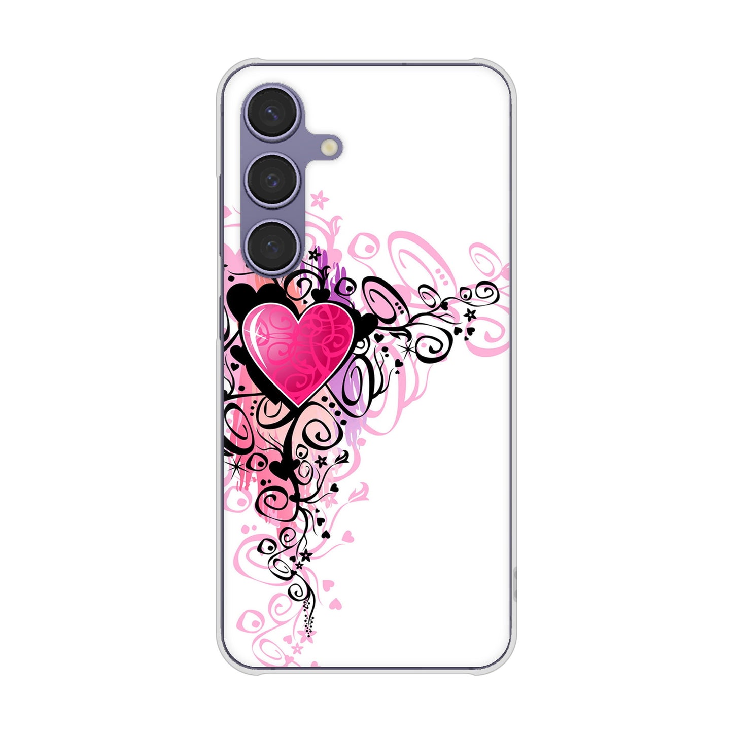 Galaxy S24 SCG25 au 高画質仕上げ 背面印刷 ハードケースきらめきハート