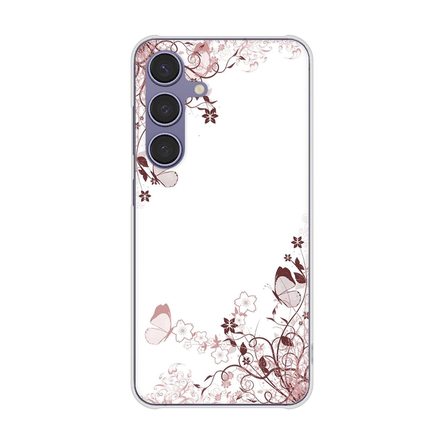 Galaxy S24 SCG25 au 高画質仕上げ 背面印刷 ハードケースバタフライ