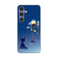 Galaxy S24 SCG25 au 高画質仕上げ 背面印刷 ハードケース夜とネコ