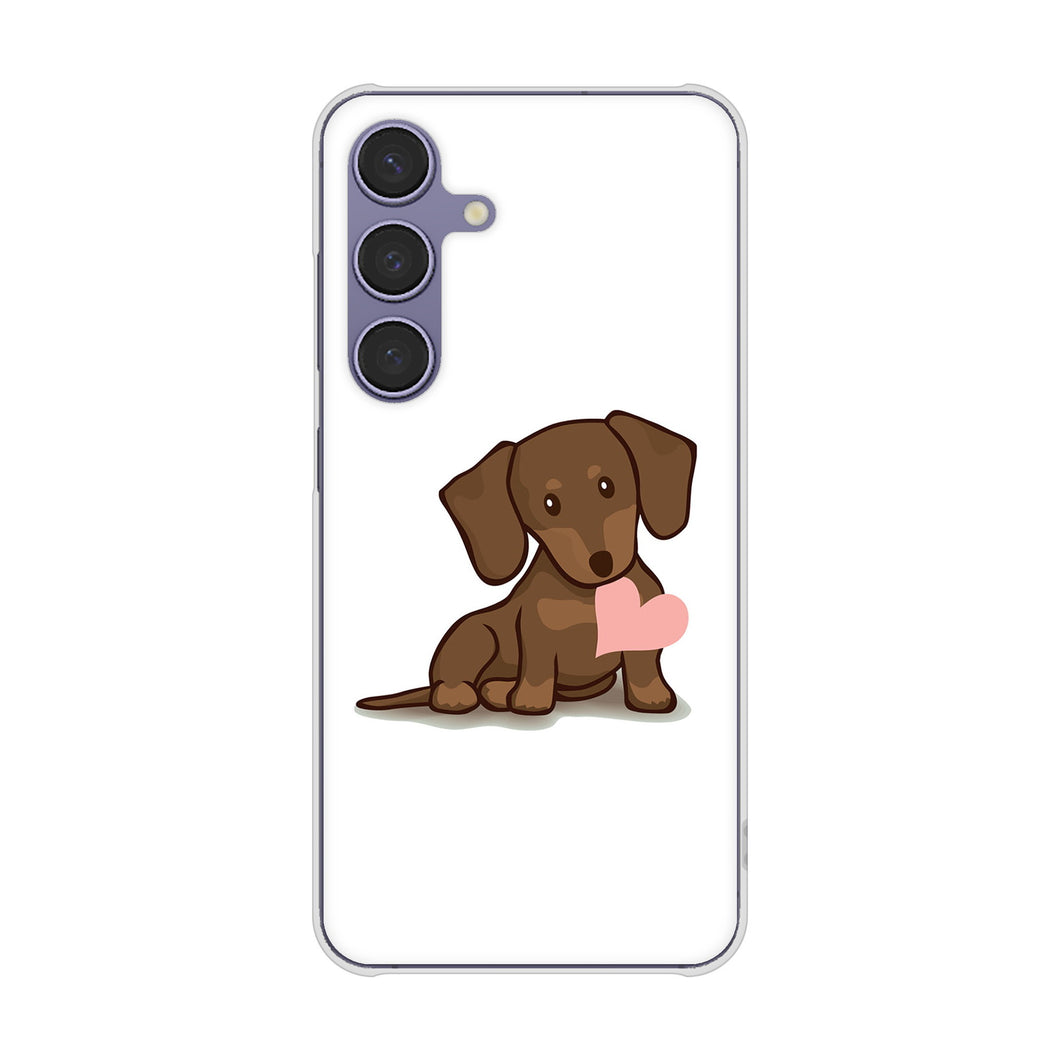 Galaxy S24 SCG25 au 高画質仕上げ 背面印刷 ハードケース 【394 I love ダックス】