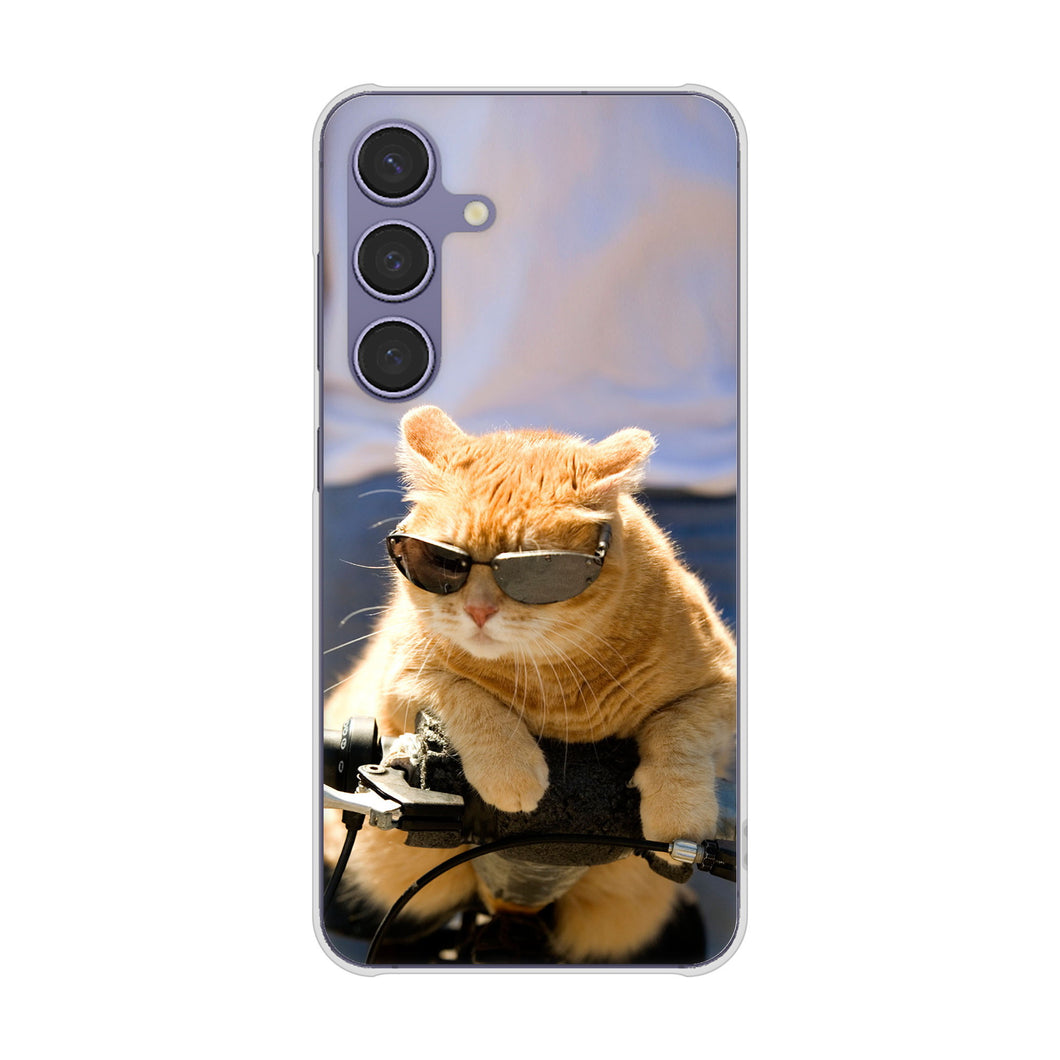 Galaxy S24 SCG25 au 高画質仕上げ 背面印刷 ハードケース 【595 にゃんとサイクル】