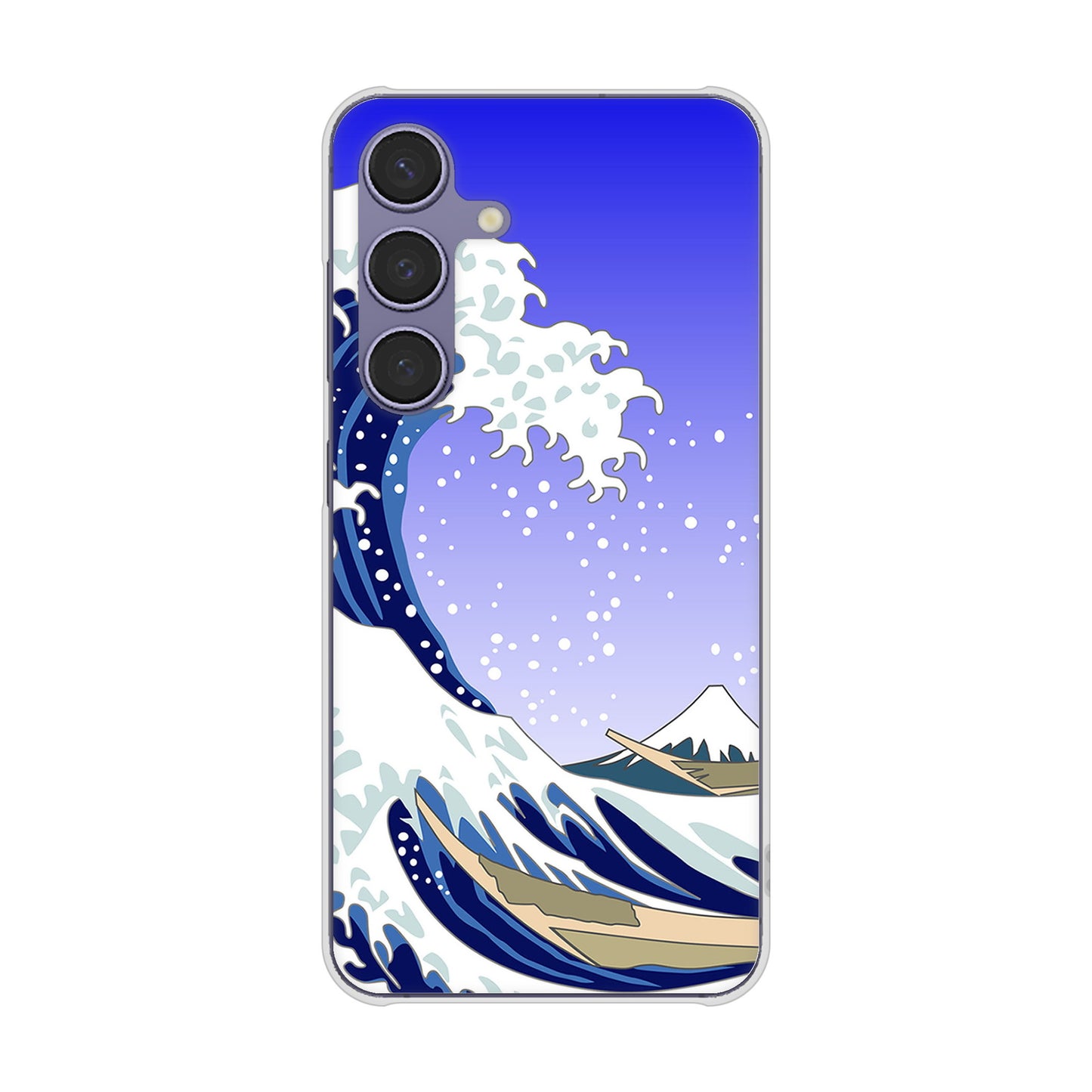 Galaxy S24 SCG25 au 高画質仕上げ 背面印刷 ハードケース 【625 波に富士】