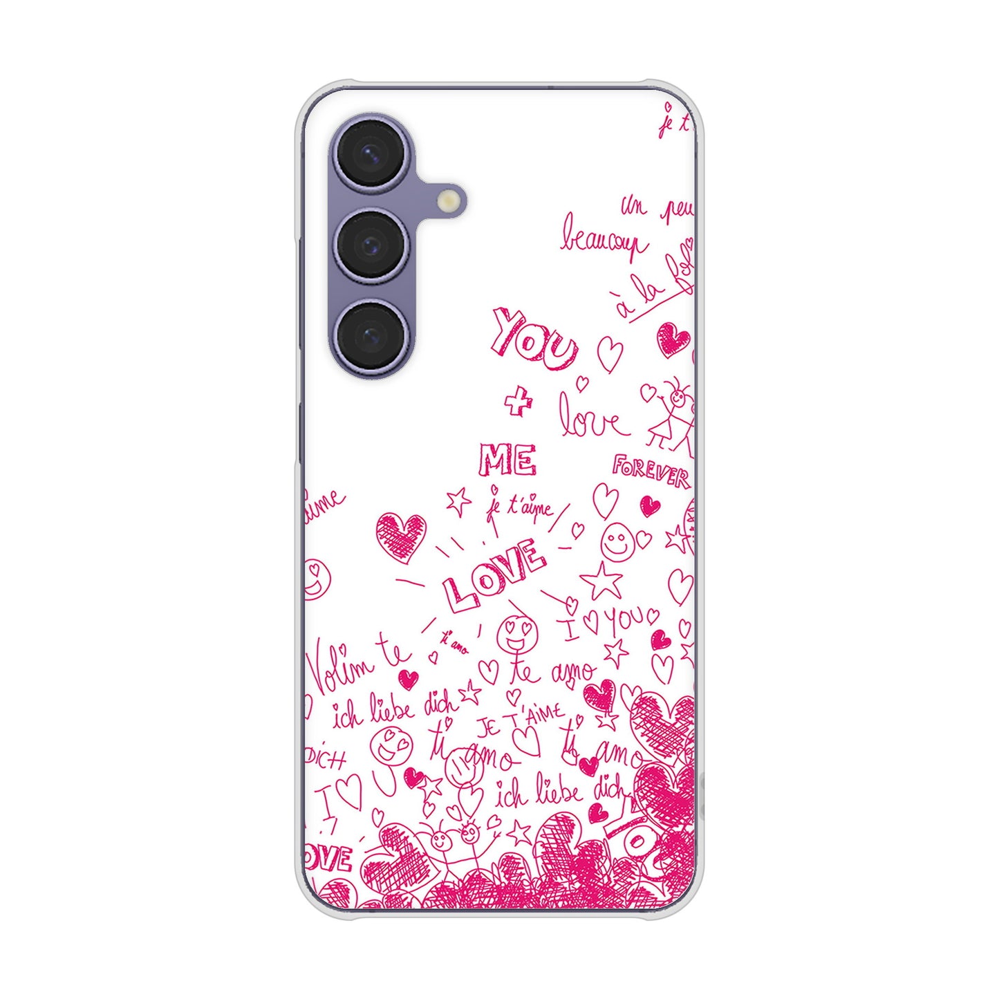 Galaxy S24 SCG25 au 高画質仕上げ 背面印刷 ハードケースプリティハート