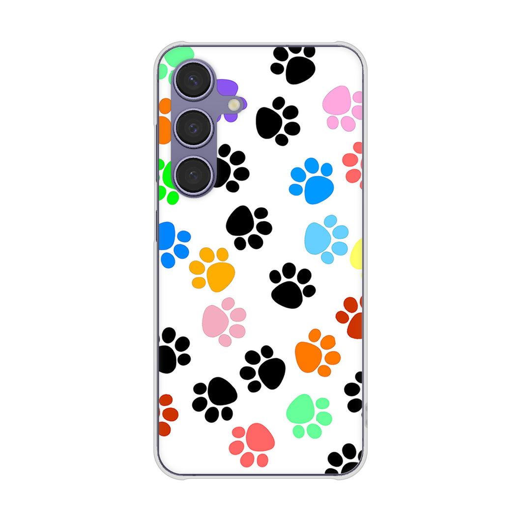 Galaxy S24 SCG25 au 高画質仕上げ 背面印刷 ハードケース 【1108 あしあとカラフル】