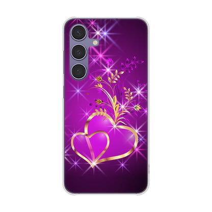 Galaxy S24 SCG25 au 高画質仕上げ 背面印刷 ハードケースきらめきハート
