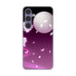 Galaxy S24 SCG25 au 高画質仕上げ 背面印刷 ハードケース 【1223 紫に染まる月と桜】