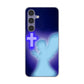 Galaxy S24 SCG25 au 高画質仕上げ 背面印刷 ハードケース 【1249 祈りを捧げる天使】