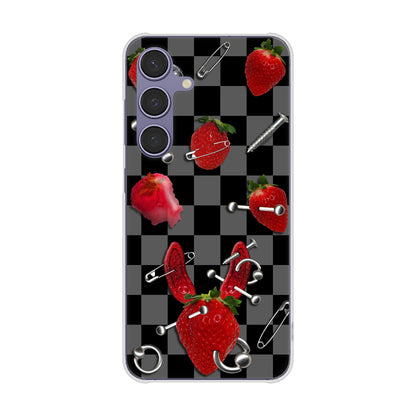 Galaxy S24 SCG25 au 高画質仕上げ 背面印刷 ハードケースむかいあぐる 苺パンク